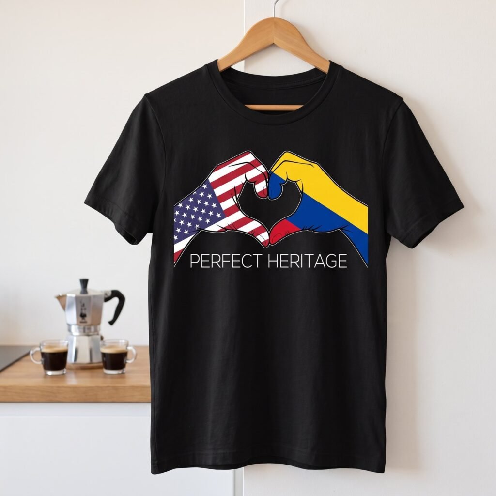 Colombian American Perfect Heritage Heart Tee