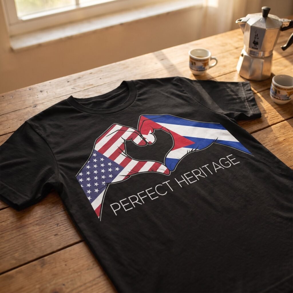 Cuban American Perfect Heritage Heart Tee