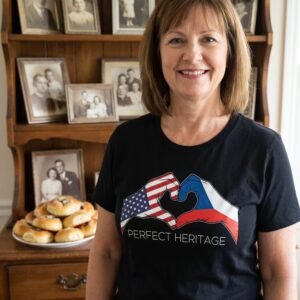 Czech American Perfect Heritage Heart Tee