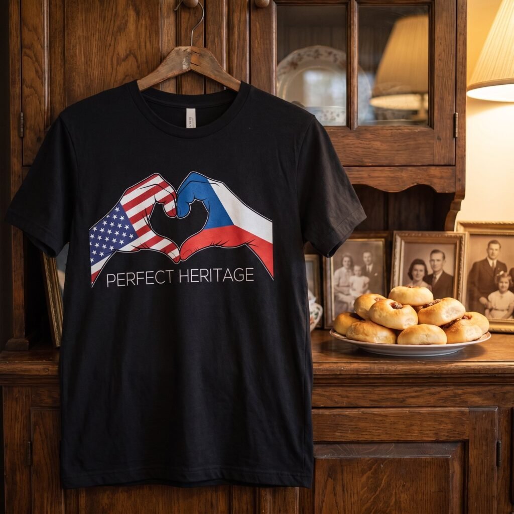 Czech American Perfect Heritage Heart Tee