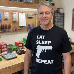 Eat Sleep Shoot Repeat, Pistol Silhouette Tee