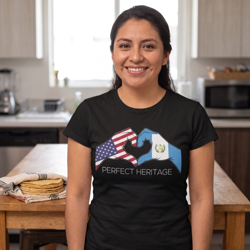 Guatemalan American Perfect Heritage Heart Tee