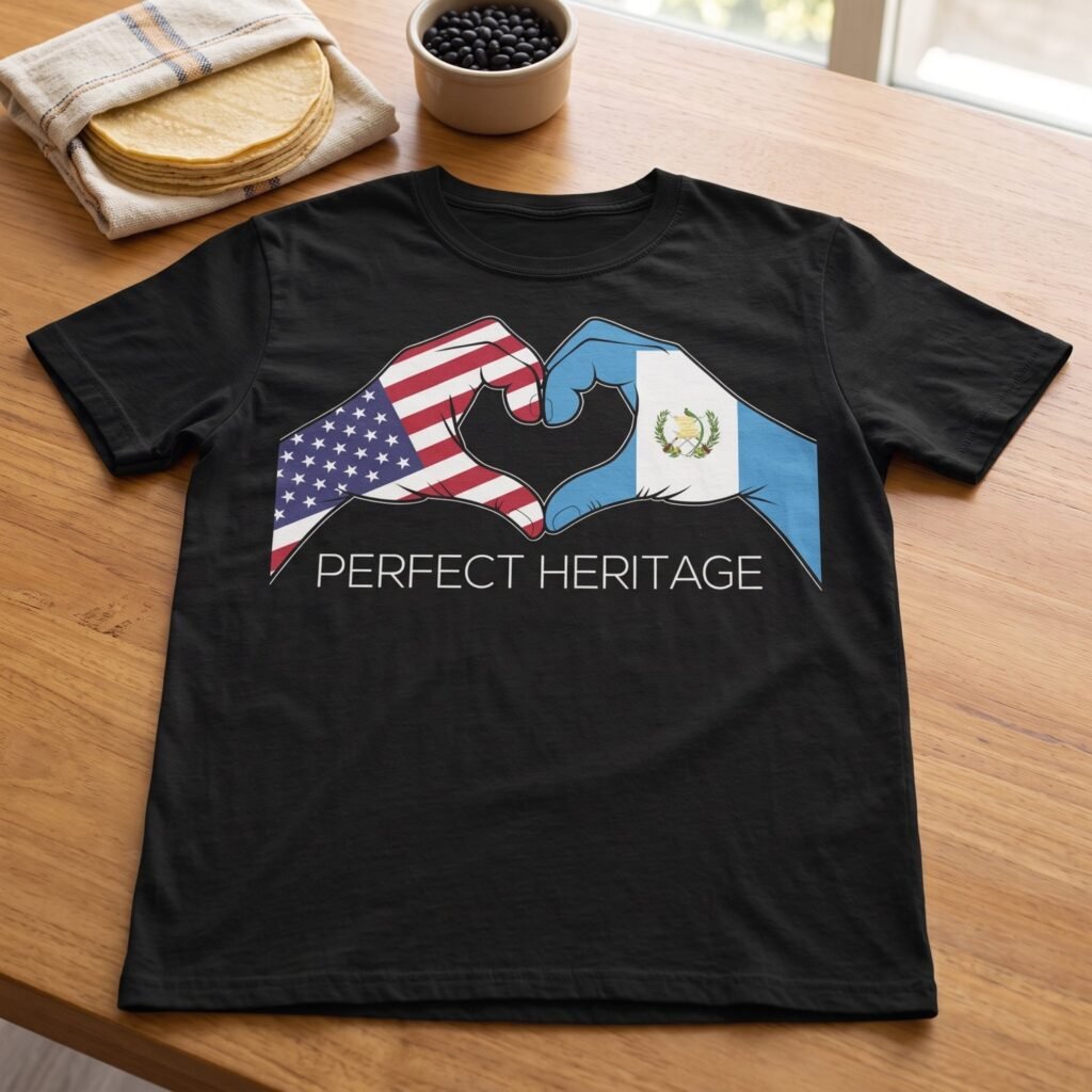 Guatemalan American Perfect Heritage Heart Tee