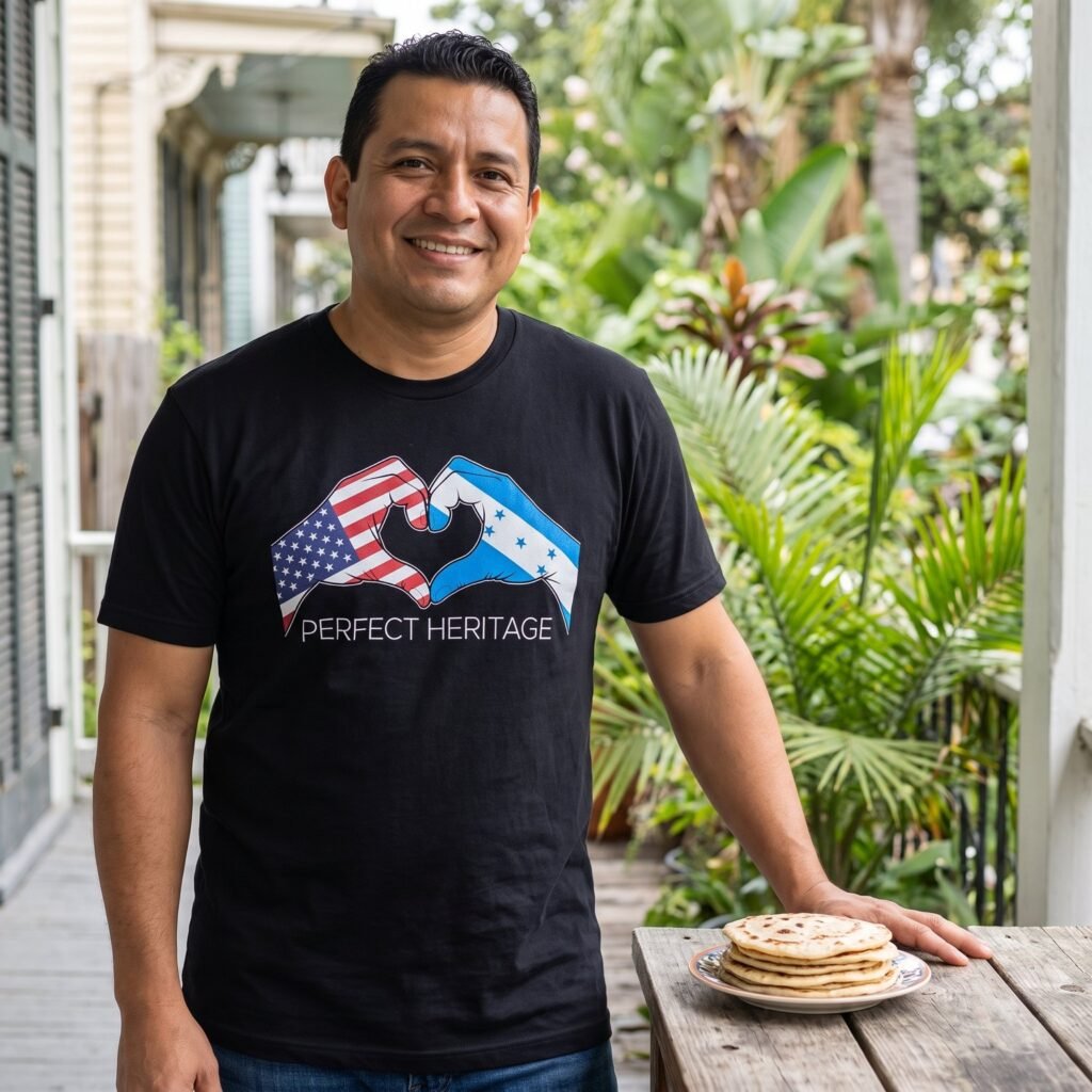 Honduran American Perfect Heritage Heart Tee