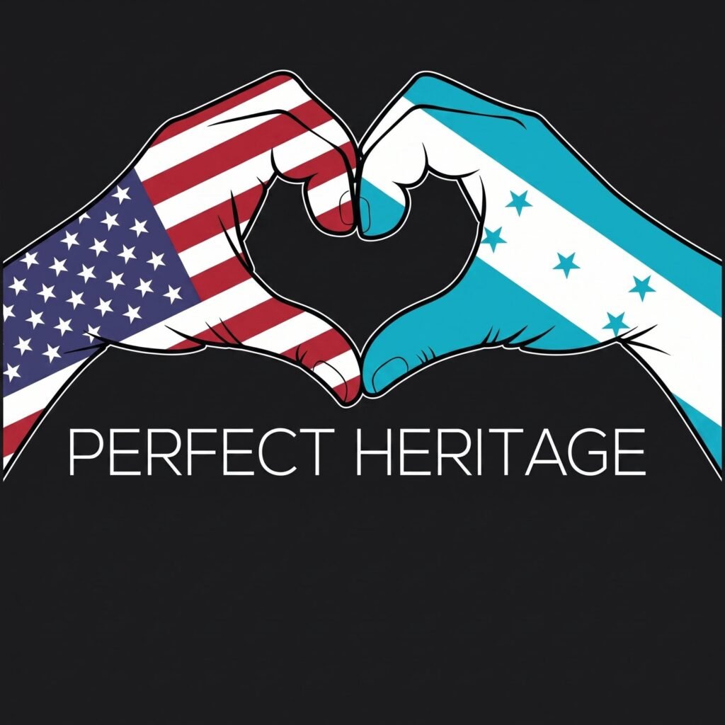 Honduran American Perfect Heritage Heart Tee