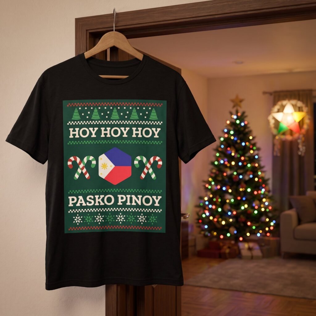 Hoy Hoy Hoy Pasko Pinoy Ugly Christmas Tee