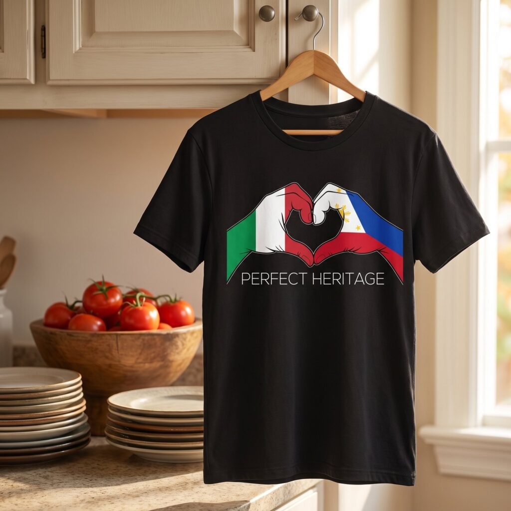 Italian Filipino Perfect Heritage Heart Hands Tee