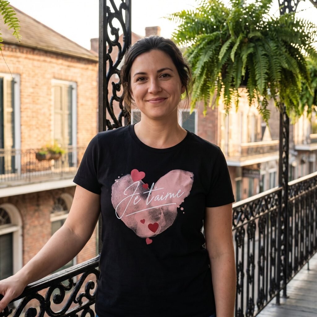 Je T’aime, Elegant French I Love You Script Tee