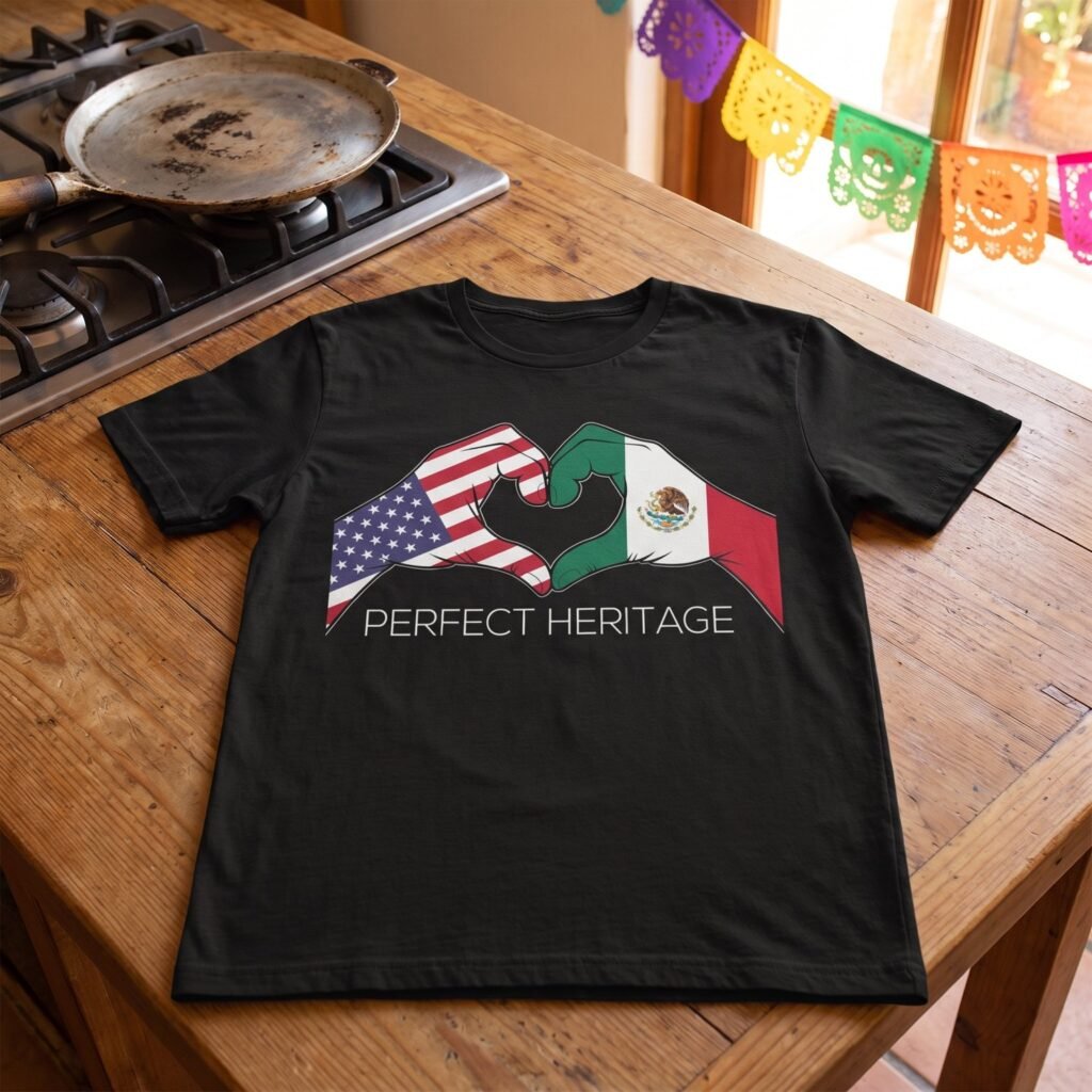 Mexican American Perfect Heritage Heart Tee