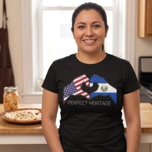 Salvadoran American Perfect Heritage Heart Tee