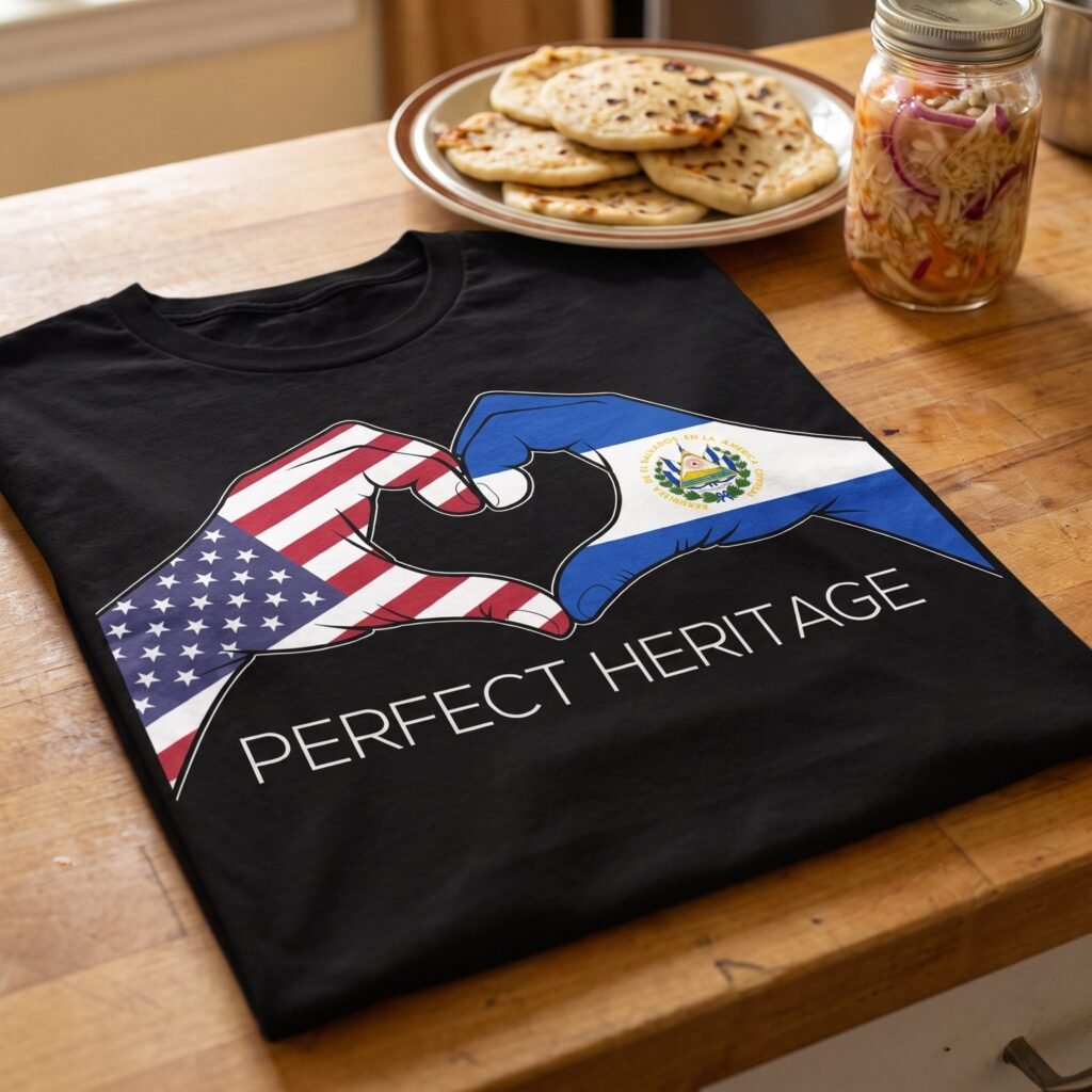 Salvadoran American Perfect Heritage Heart Tee