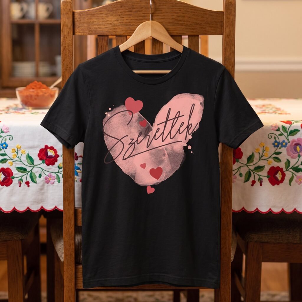 Szeretlek, Hungarian I Love You Script Tee